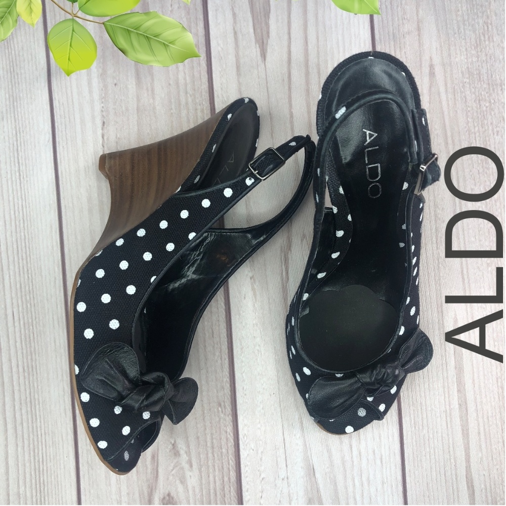 Aldo Wedge Polka dot Black Size 8